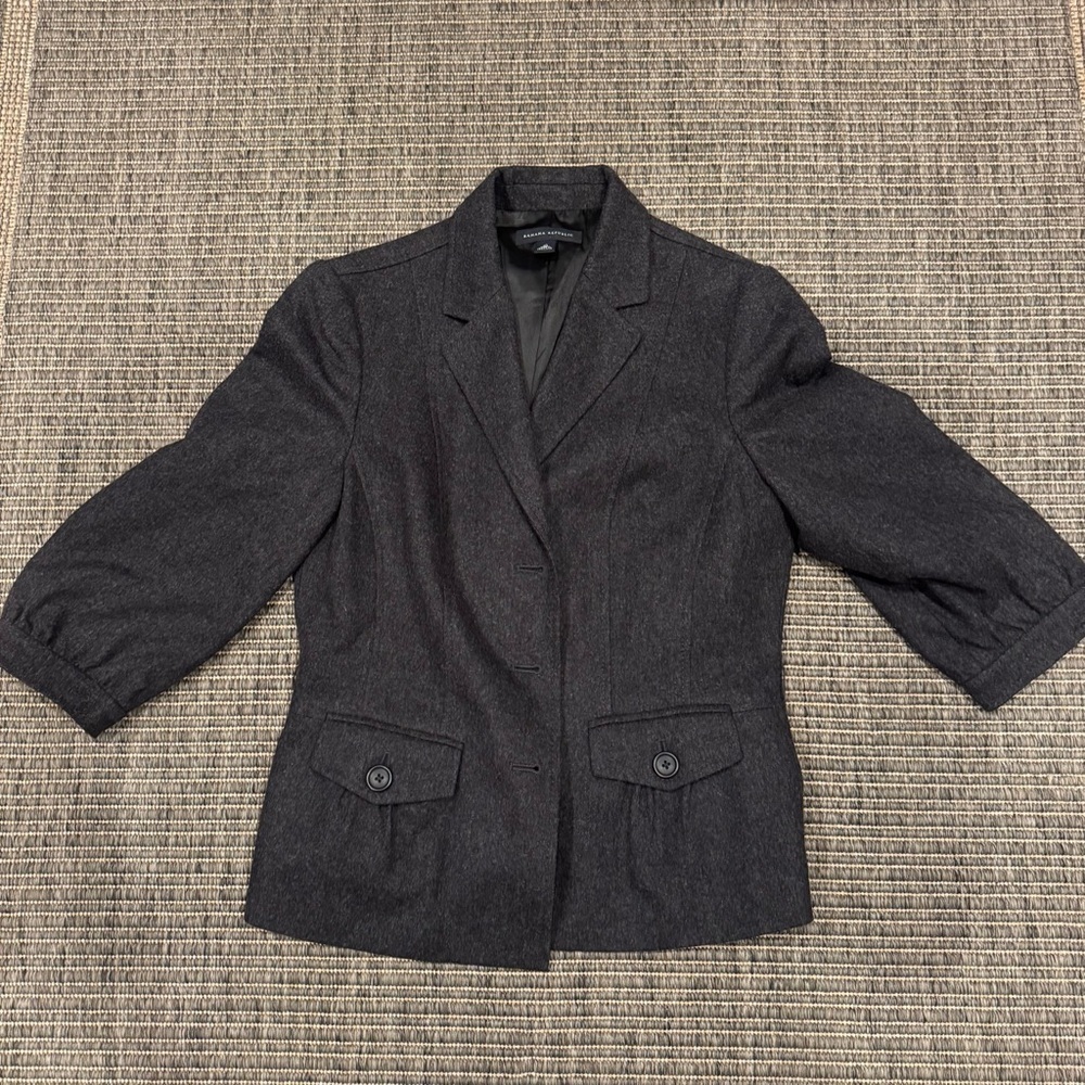 Banana Republic Charcoal Wool Blend Women's Blazer